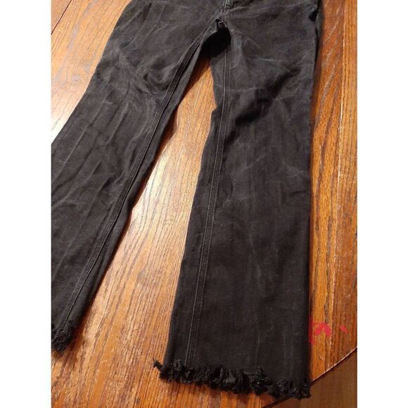 Size .5 Regular Chicos So Slimming Black Faded Look Raw Hem Denim Jeans - Picture 4 of 11